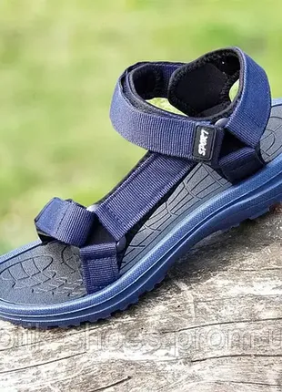 Босоножки сандалии спортивные мужские restime mml22222 чёрные, хаки, синие, серые2 фото