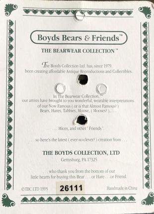 Брошь винтаж медвежонок "boyds bear в цилиндре"4 фото