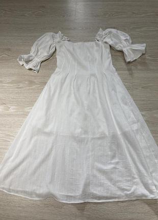 Плаття біле 100% бавовна3 фото