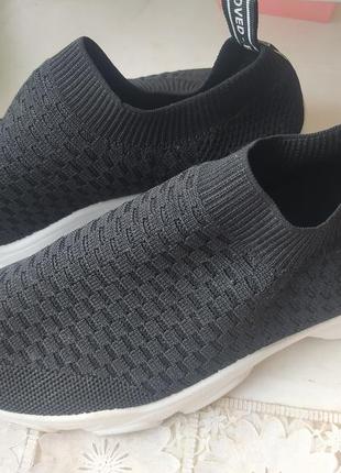 Тряпочные текстиль новые кроссовки черные кеды хайтопы 25 см1 фото