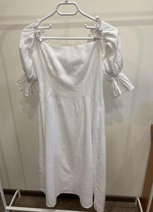 Плаття біле 100% бавовна2 фото