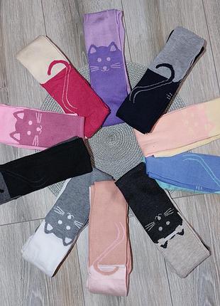 Колготки з мордочками та хвостиками котиків