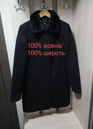 100% вовна чорне пряме пальто оверсайз braetan1 фото