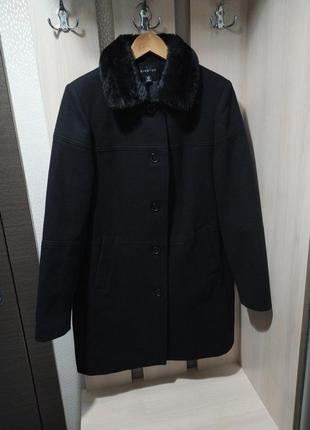 100% вовна чорне пряме пальто оверсайз braetan2 фото