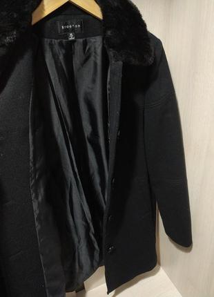 100% вовна чорне пряме пальто оверсайз braetan7 фото