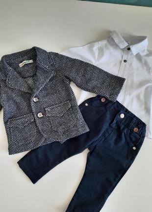 Костюм тройка для мальчика 1р пиджак штаны рубашка