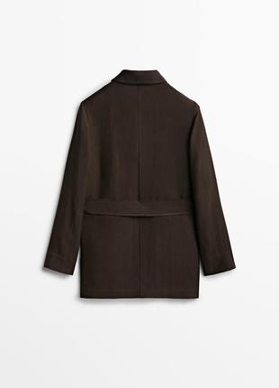 Massimo dutti стильный пиджак из льна размер 364 фото