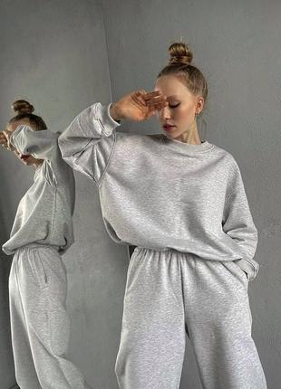 Жіночий костюм класичний спортивний спорт повсякденний зручний якісний штани штанішки і + кофта меланж