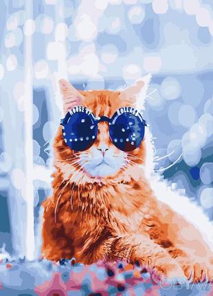 Картина за номерами brushme стильний кіт у боке gx26237