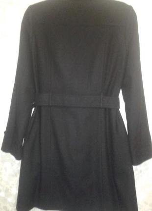 Красивое черное женское шерстяное пальто весна осень2 фото