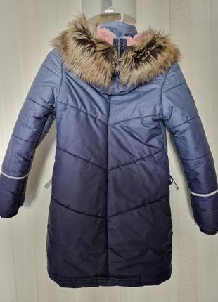 Зимове пальто подовжена куртка lenne ізософт 140-1522 фото