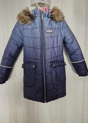 Зимове пальто подовжена куртка lenne ізософт 140-1526 фото