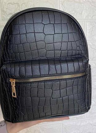 Жіночий рюкзак під рептилію модний і стильний міні рюкзачок міської для дівчат еко шкіра7 фото