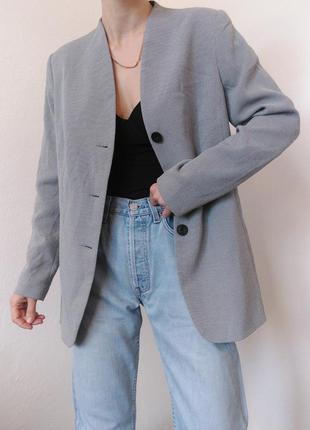 Винтажный пиджак жакет серый пиджак винтаж жакет винтажный блейзер серый вискоза пиджак оверсайз жак2 фото