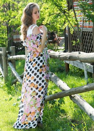 Шикарное платье в пол из шифона. размер 50-521 фото