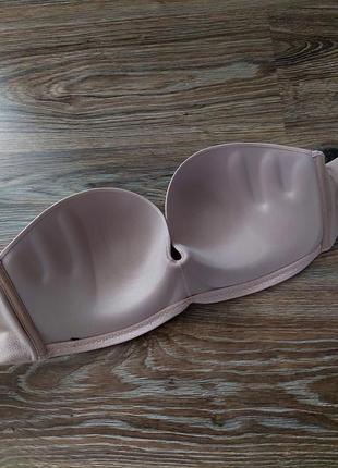 Гладкий бежевый бюстгальтер бюст лиф балконет с эффектом hand-shape push up пуш ап wonderbra8 фото