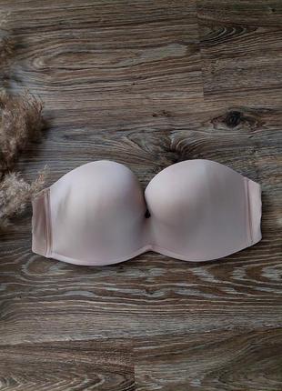 Гладкий бежевый бюстгальтер бюст лиф балконет с эффектом hand-shape push up пуш ап wonderbra7 фото