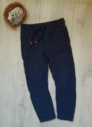 F&amp;f 3-4 года вельветовые синие брюки на подкладке