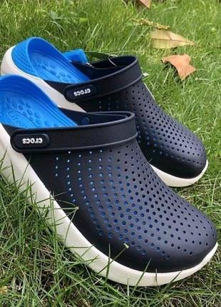 Кроксы crocs мужские сабо синие сині literide clog navy/white оригинал крокси чоловічі1 фото