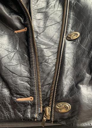 Куртка з натуральної кожи косуха чорна авіатор курточка весняна6 фото