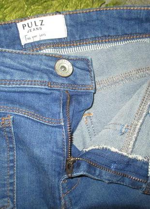 С карманами  синие-синие летние джинсы с высокой посадкой,пот36-40см7 фото