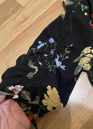 Блуза на запах з квітами topshop6 фото