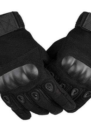 Рукавички тактичні військові чорні рукавиці з пальцями колір олива мл хл