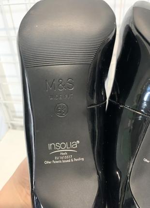 Лаковые лодочки m&amp;s wide fit 40 размер, 26,5 см6 фото