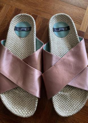 Шльопанці ортопедичні атласні шкіряні lab як birkenstock 41