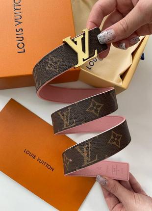 Ремень пояс двусторонний в стиле louis vuitton