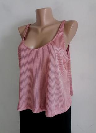 🌹топ в рубчик 🌹пыльно - розовый укороченный топ