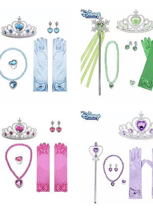 Аксессуары для принцесс анна эльза аврора белоснежка рапунцель белль перчатки корона