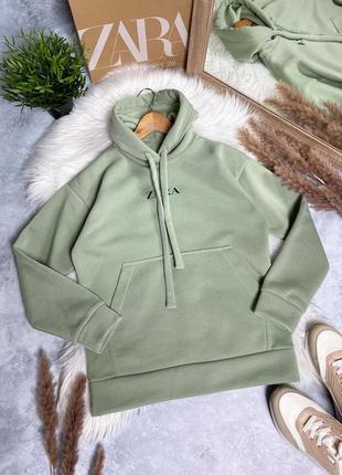 Тепле худі на флісі, фісташкове, хакі