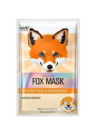 Детокс-маска з динею та гібіскусом epielle detoxifying & renewing fox mask