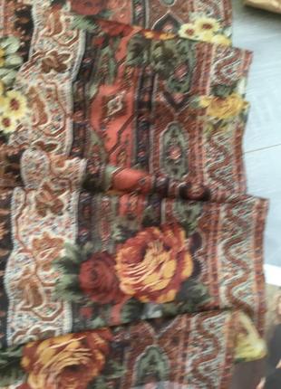 Легкий шифоновый платок шаль шарф в цветочный принт3 фото