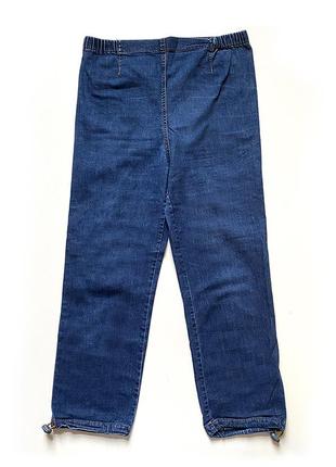 Eur 38 джогери джинси спортивні сині високі на резинці куліска знизу3 фото