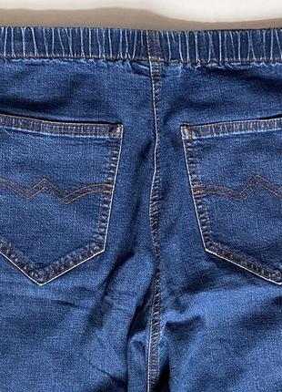 Eur 38 джогери джинси спортивні сині високі на резинці куліска знизу6 фото