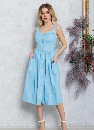 Платье для женщин цвет голубой fi_000648