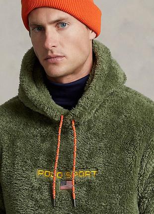 Худи polo sport pileece fleece hoodie, размер м, армейский оливковый4 фото