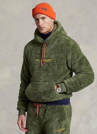 Худи polo sport pileece fleece hoodie, размер м, армейский оливковый2 фото