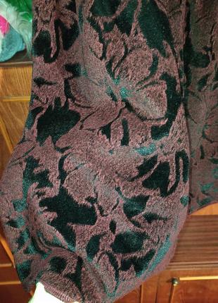Платье теплое от zara в цветочный принт бордово- черная2 фото