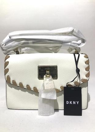 Сумка кожаная dkny elissa flap shoulder bag r023uc81 оригинал leather1 фото