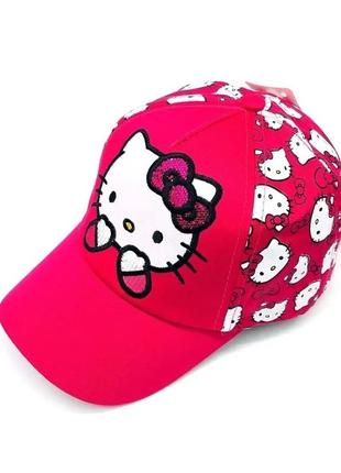 Кепка hello kitty малиновая для девочки, окружность головы 47-52см, текстиль1 фото