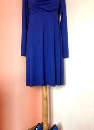 Трикотажное платье синего-василькового цвета "pimkie" в стиле-ампир2 фото