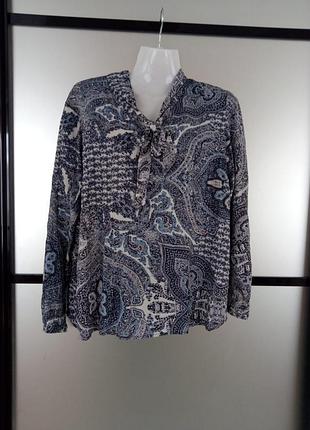 Натуральная вискозная рубашка свободного фасона в орнамент м-л soyaconcept.рубашка бохо