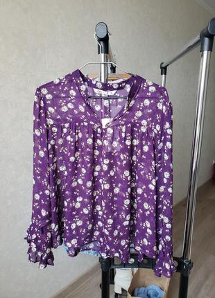 Цветочная блузка zara7 фото