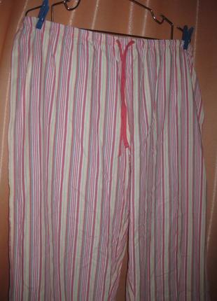 Хлопок100% удобные на резинке пижамные штаны домашние пижама большой размер широкая колоша кюлоти8 фото