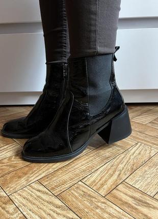Ботинки, сапоги, сапожки, широкий каблук, черные, осень/весна3 фото