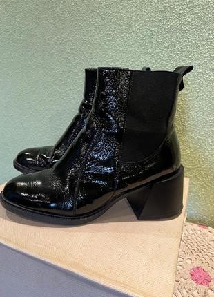 Ботинки, сапоги, сапожки, широкий каблук, черные, осень/весна1 фото