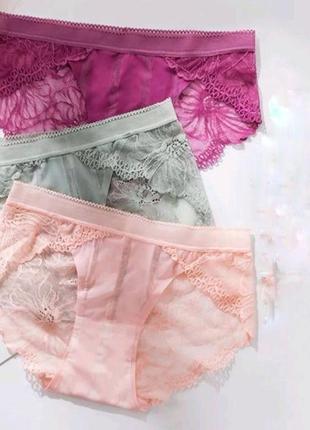 Женские трусики кружевные нижнее белье комплект oxa цветные 3 шт. (m)